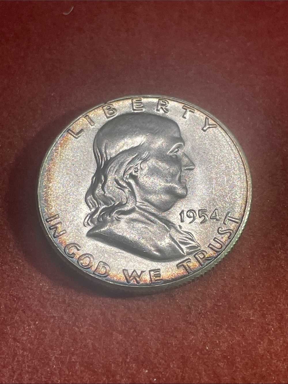 Vintage 1954 Franklin Half Dollar Brilliant Uncirculated 90% Silver